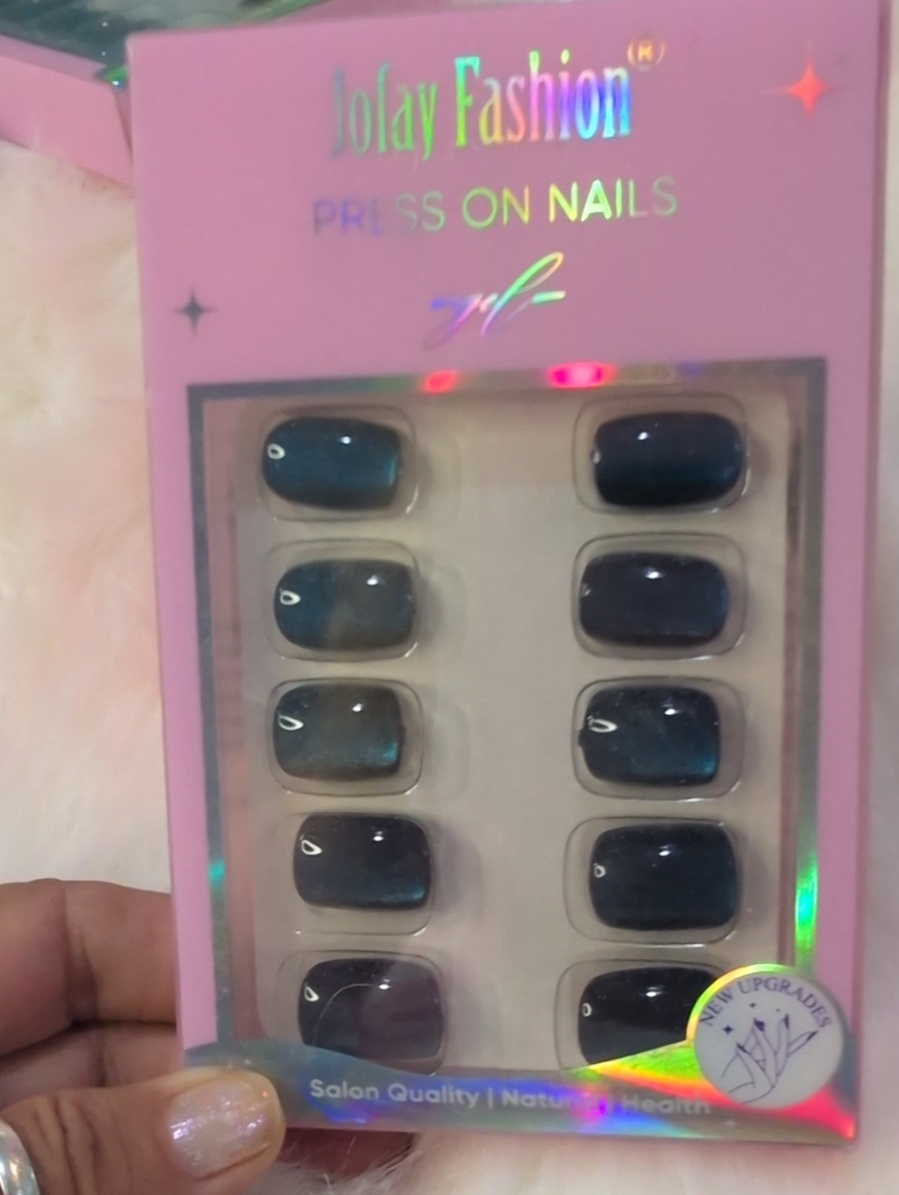 Press-On Nails — Dark Blue Set